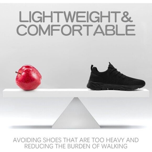 ⚡Mens Black Running Fashion Tennis Walking Lightweight Athletic Sneakers - Picture 3 of 7